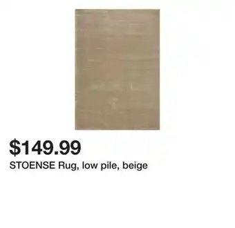 Ikea STOENSE Rug, low pile, beige offer
