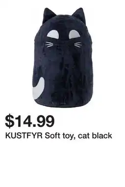Ikea KUSTFYR Soft toy, cat black offer