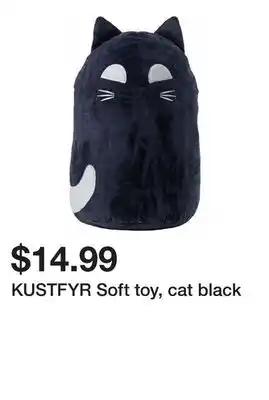 Ikea KUSTFYR Soft toy, cat black offer