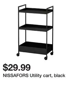 Ikea NISSAFORS Utility cart, black offer