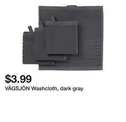 Ikea VÅGSJÖN Washcloth, dark gray offer