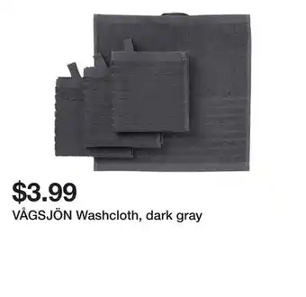 Ikea VÅGSJÖN Washcloth, dark gray offer