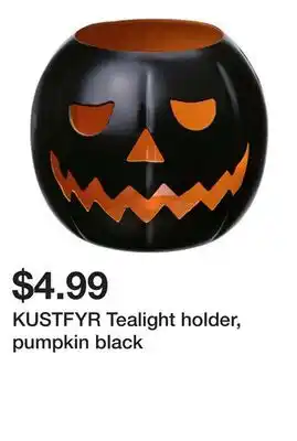 Ikea KUSTFYR Tealight holder, pumpkin black offer