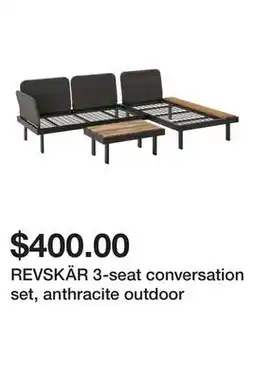 Ikea REVSKÄR 3-seat conversation set, anthracite outdoor offer