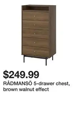 Ikea RÅDMANSÖ 5-drawer chest, brown walnut effect offer