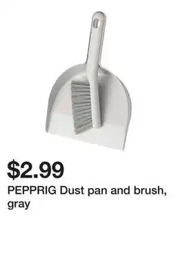 Ikea PEPPRIG Dust pan and brush, gray offer