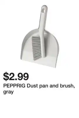 Ikea PEPPRIG Dust pan and brush, gray offer