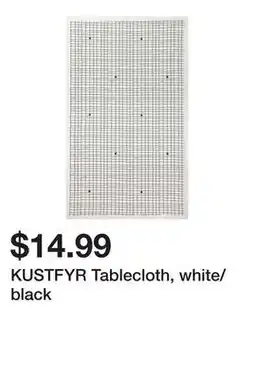 Ikea KUSTFYR Tablecloth, white/black offer