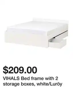 Ikea VIHALS Bed frame with 2 storage boxes, white/Luröy offer