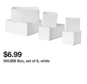 Ikea SKUBB Box, set of 6, white offer
