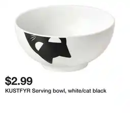 Ikea KUSTFYR Serving bowl, white/cat black offer