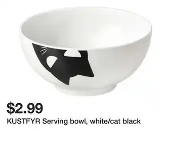 Ikea KUSTFYR Serving bowl, white/cat black offer