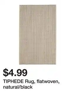 Ikea TIPHEDE Rug, flatwoven, natural/black offer