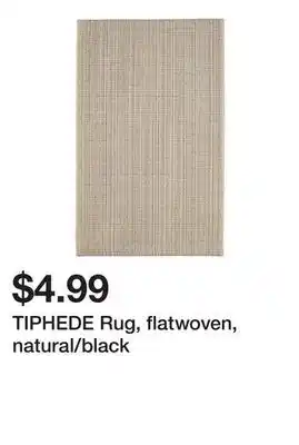 Ikea TIPHEDE Rug, flatwoven, natural/black offer