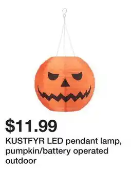 Ikea KUSTFYR LED pendant lamp, pumpkin/battery operated outdoor offer