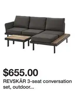 Ikea REVSKÄR 3-seat conversation set, outdoor anthracite/Frösön/Duvholmen dark gray offer