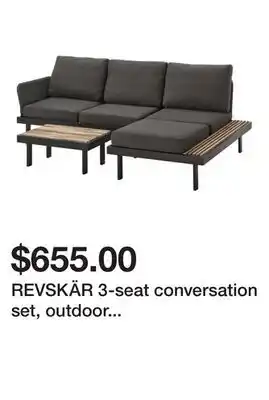 Ikea REVSKÄR 3-seat conversation set, outdoor anthracite/Frösön/Duvholmen dark gray offer