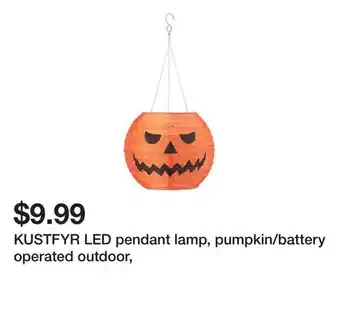 Ikea KUSTFYR LED pendant lamp, pumpkin/battery operated outdoor offer