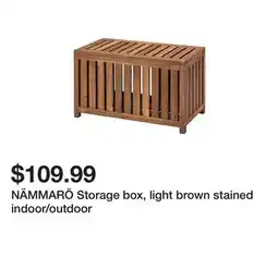 Ikea NÄMMARÖ Storage box, light brown stained indoor/outdoor offer
