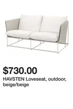 Ikea HAVSTEN Loveseat, outdoor, beige/beige offer