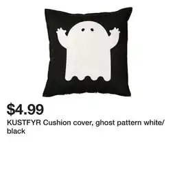 Ikea KUSTFYR Cushion cover, ghost pattern white/black offer
