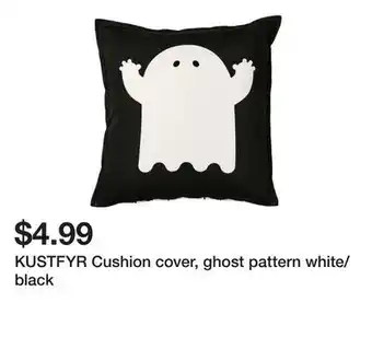 Ikea KUSTFYR Cushion cover, ghost pattern white/black offer