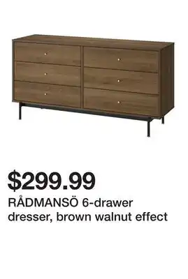 Ikea RÅDMANSÖ 6-drawer dresser, brown walnut effect offer