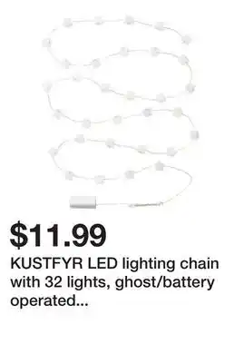 Ikea KUSTFYR LED lighting chain with 32 lights, ghost/battery operated indoor offer