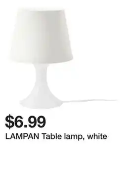Ikea LAMPAN Table lamp, white offer