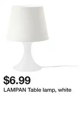 Ikea LAMPAN Table lamp, white offer