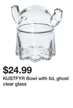 Ikea KUSTFYR Bowl with lid, ghost clear glass offer