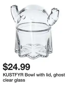 Ikea KUSTFYR Bowl with lid, ghost clear glass offer