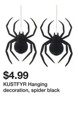 Ikea KUSTFYR Hanging decoration, spider black offer