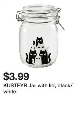 Ikea KUSTFYR Jar with lid, black/white offer