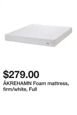 Ikea ÅKREHAMN Foam mattress, firm/white, Full offer