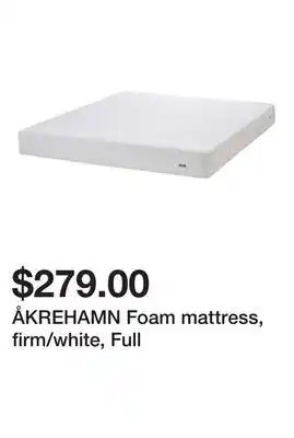 Ikea ÅKREHAMN Foam mattress, firm/white, Full offer