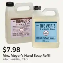Fareway Mrs. Meyer's Hand Soap Refill offer