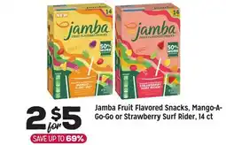 Grocery Outlet Jamba Fruit Flavored Snacks, Mango-A-Go-Go or Strawberry Surf Rider 14 ct offer
