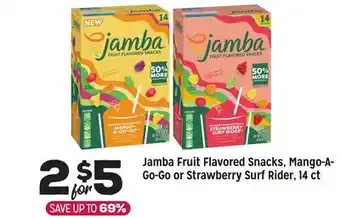 Grocery Outlet Jamba Fruit Flavored Snacks, Mango-A-Go-Go or Strawberry Surf Rider 14 ct offer