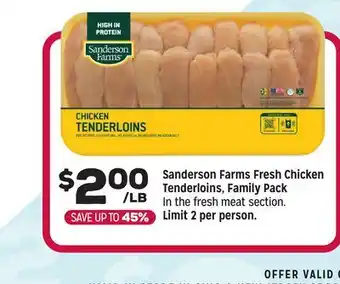 Grocery Outlet Sanderson Farms Fresh Chicken Tenderloins, Family Pack offer