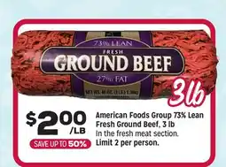 Grocery Outlet American Foods Group 73% Lean Fresh Ground Beef, 3 lb offer