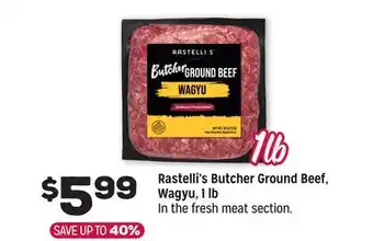 Grocery Outlet Rastelli's Butcher Ground Beef, Wagyu, 1 lb offer