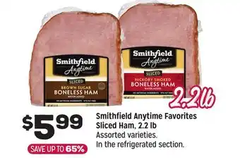 Grocery Outlet Smithfield Anytime Favorites Sliced Ham, 2.2 lb offer