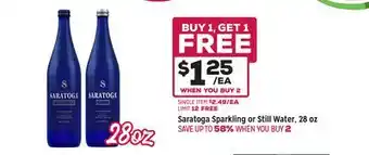 Grocery Outlet Saratoga Sparkling or Still Water, 28 oz offer