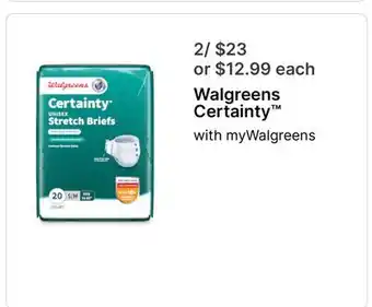 Walgreens Walgreens Certainty offer