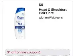 Walgreens Head & Shoulders Hair Care offer