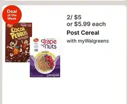 Walgreens Post Cereal offer