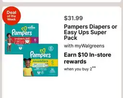 Walgreens Pampers Diapers or Easy Ups Super Pack offer