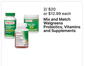 Walgreens Walgreens Probiotics, Vitamins and Supplements offer