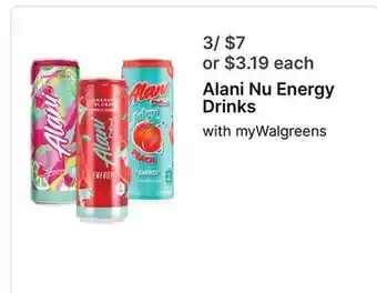 Walgreens Alani Nu Energy Drinks offer